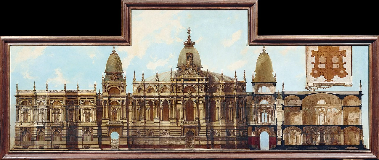 Progetto di un palazzo, del retro e della planimetria - Österreichische Galerie Belvedere, Vienna